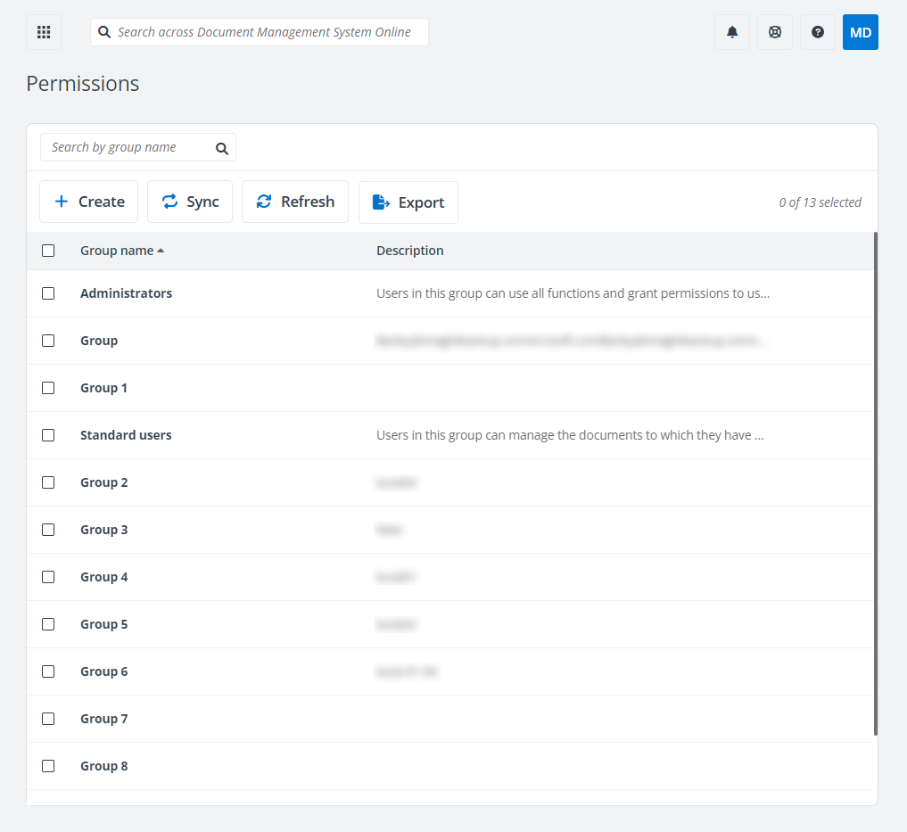 Permissions page. Permissions page.