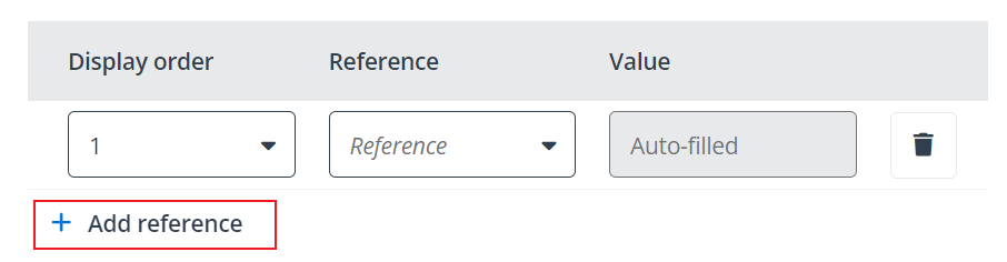Add reference button. Add reference button.