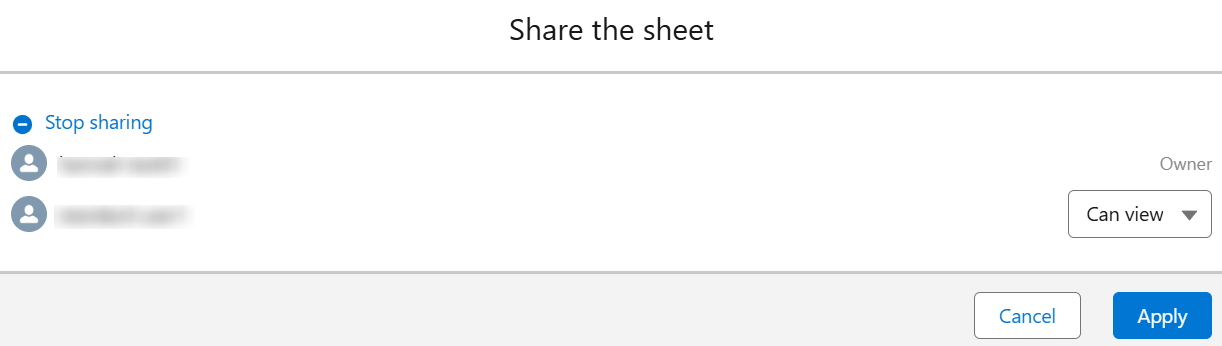 Manage access window in Salesforce app.