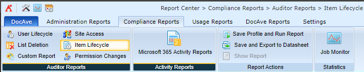 Select a report type for your report profile.