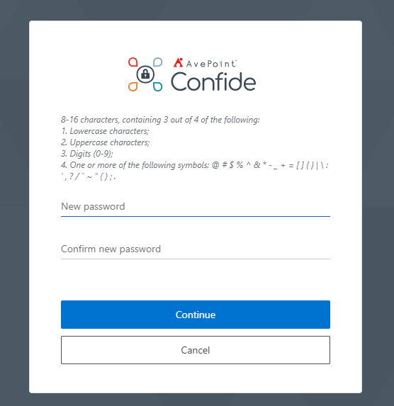 Set your new password.