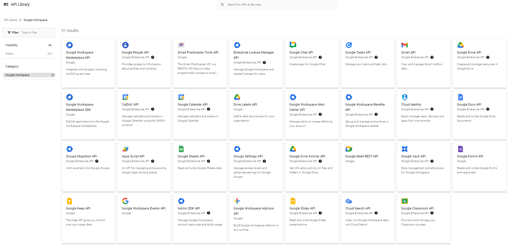 Searching for APIs.