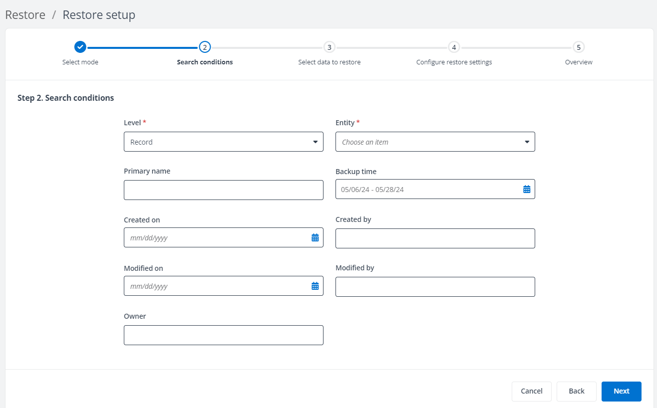 Search cross backup data.