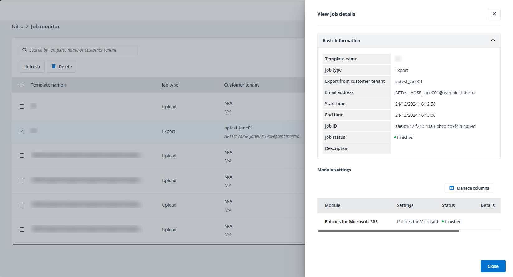 View job details 