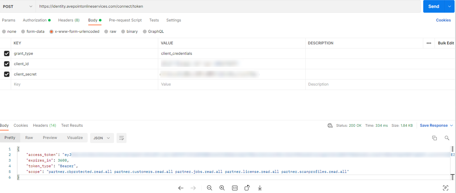 A sample of testing the POST request.