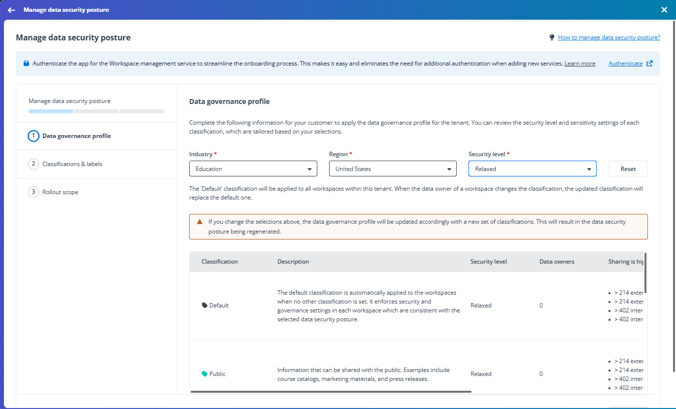 Manage data security posture.