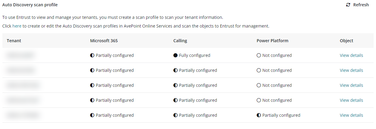 The Auto Discovery scan profile section. The Auto Discovery scan profile section.