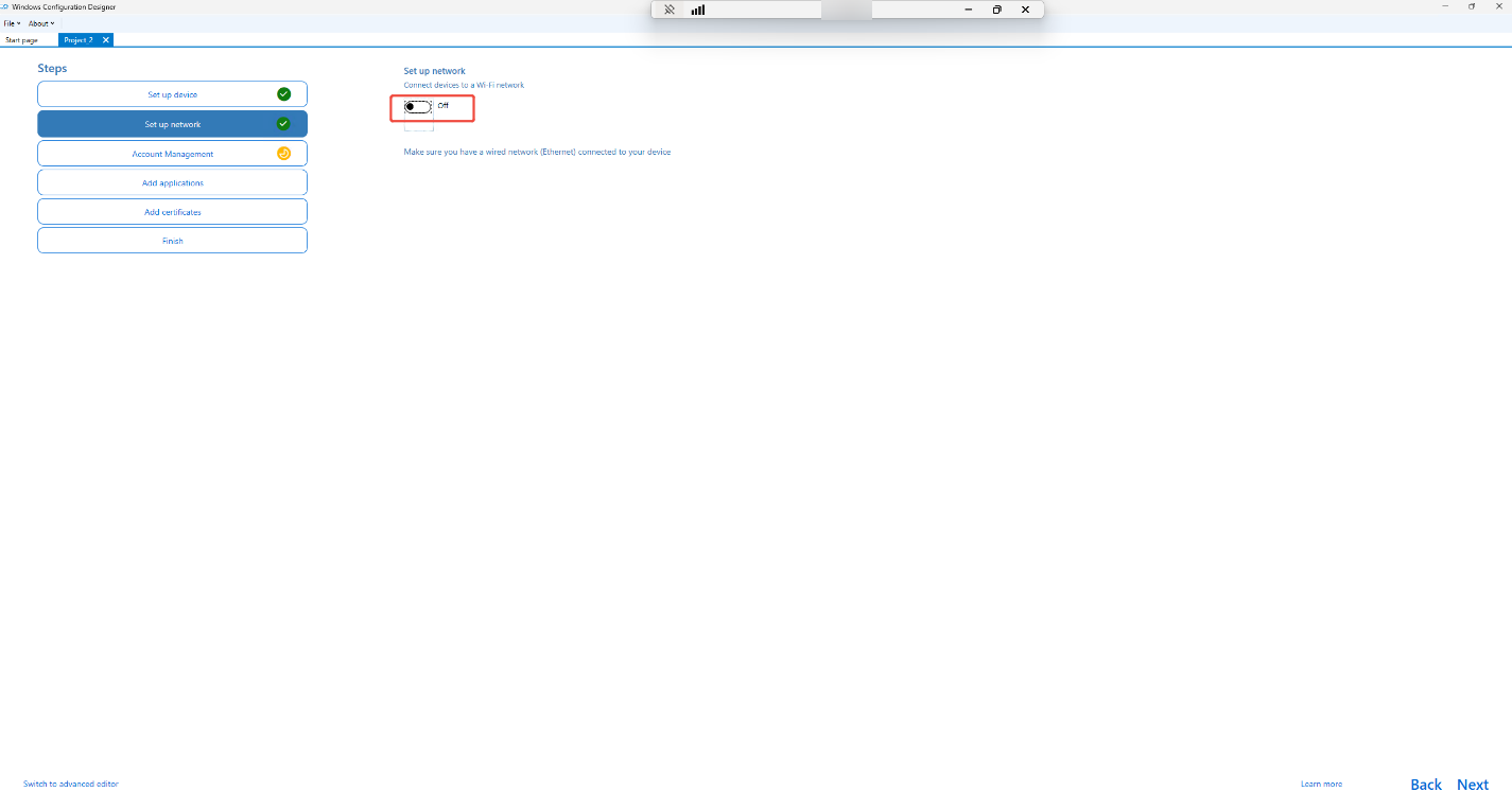 Set up network Set up network