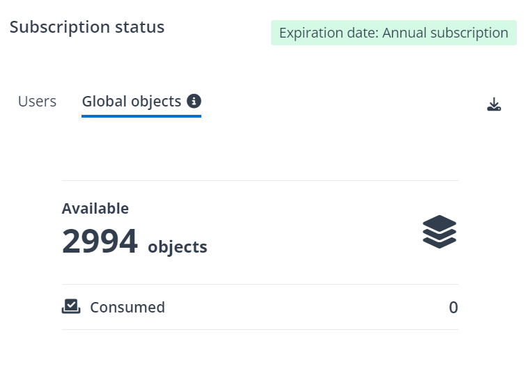 Global objects tab. Global objects tab.