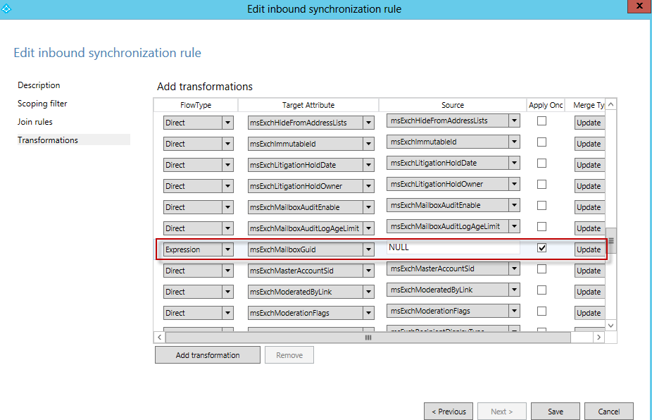 The msExchMailboxGuid attribute