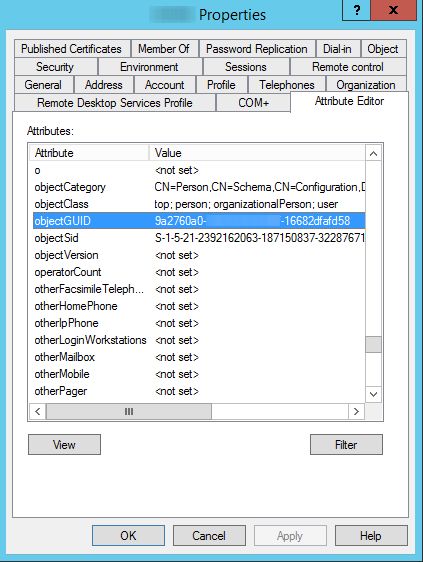 user property page