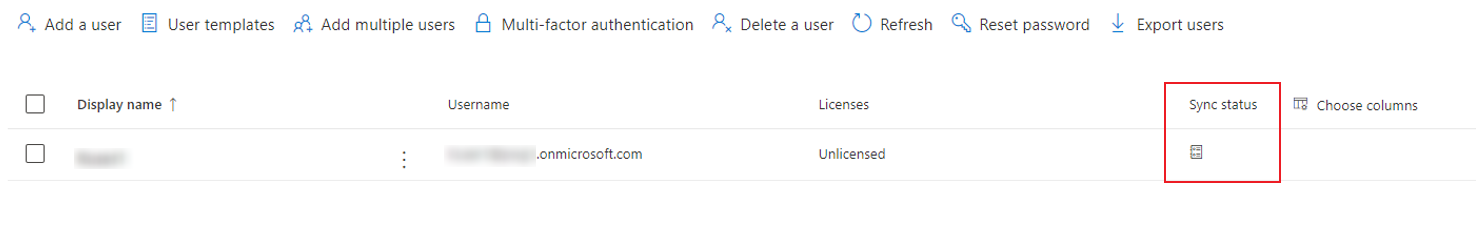 Sync status.