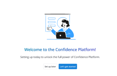 The onboarding page. The onboarding page.