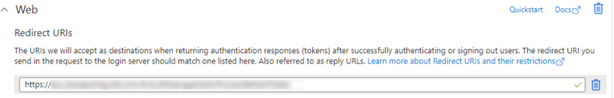 Configuring the field: Redirect URI Configuring the field: Redirect URI