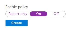 Setting the Enable policy option to On. Setting the Enable policy option to On.