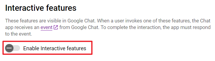 Disable the Enable Interactive features option. Disable the Enable Interactive features option.
