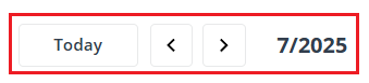The components on the calendar for users to select the desired month page.