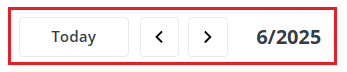 The components on the calendar for users to select the desired month page.