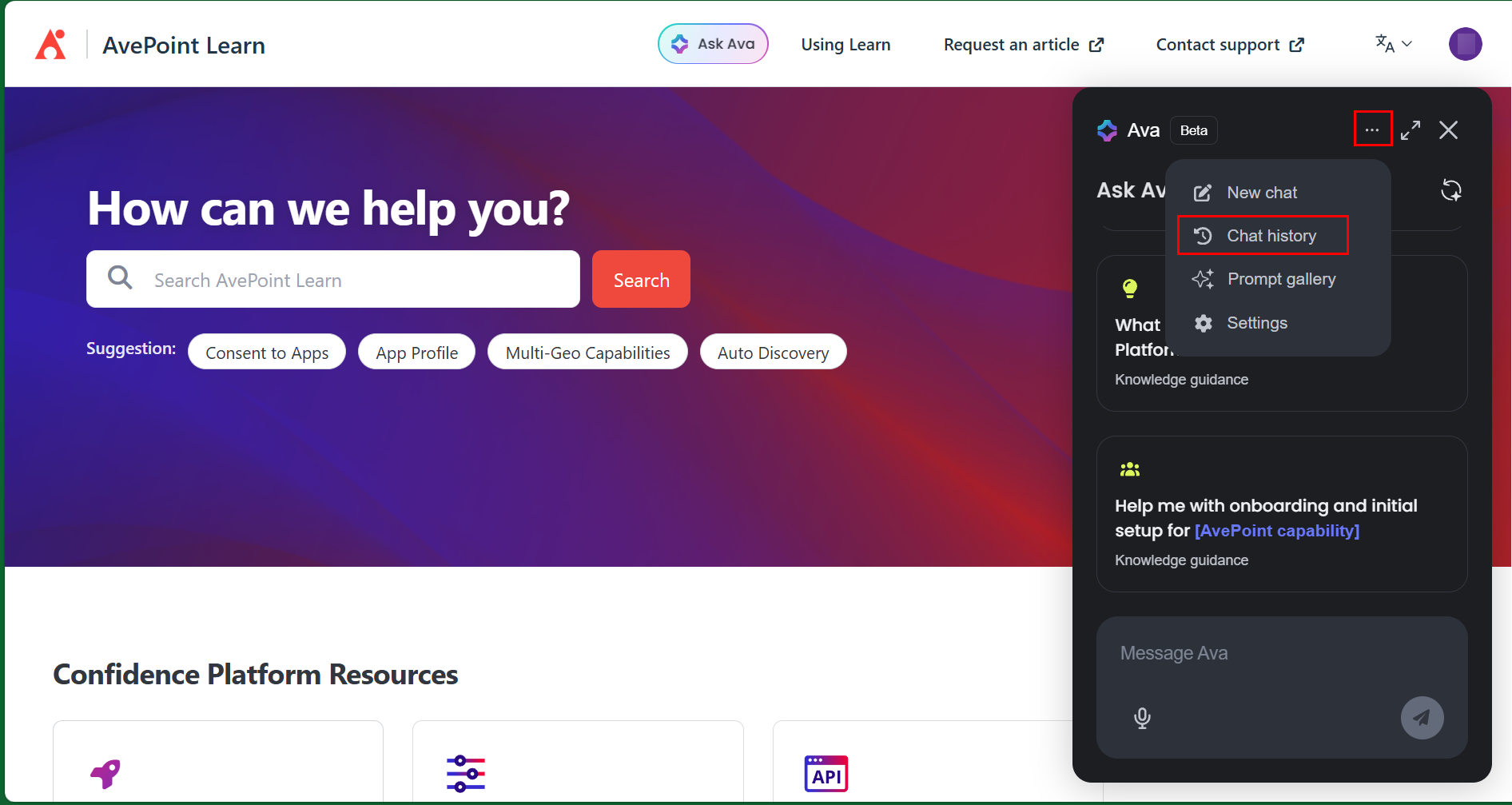 Chat history Chat history