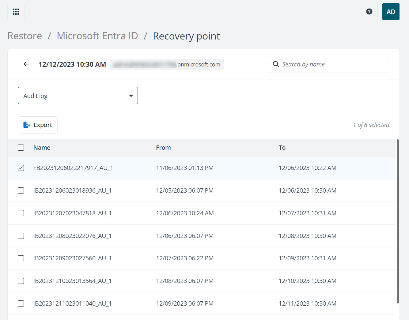 Export audit logs. Export audit logs.