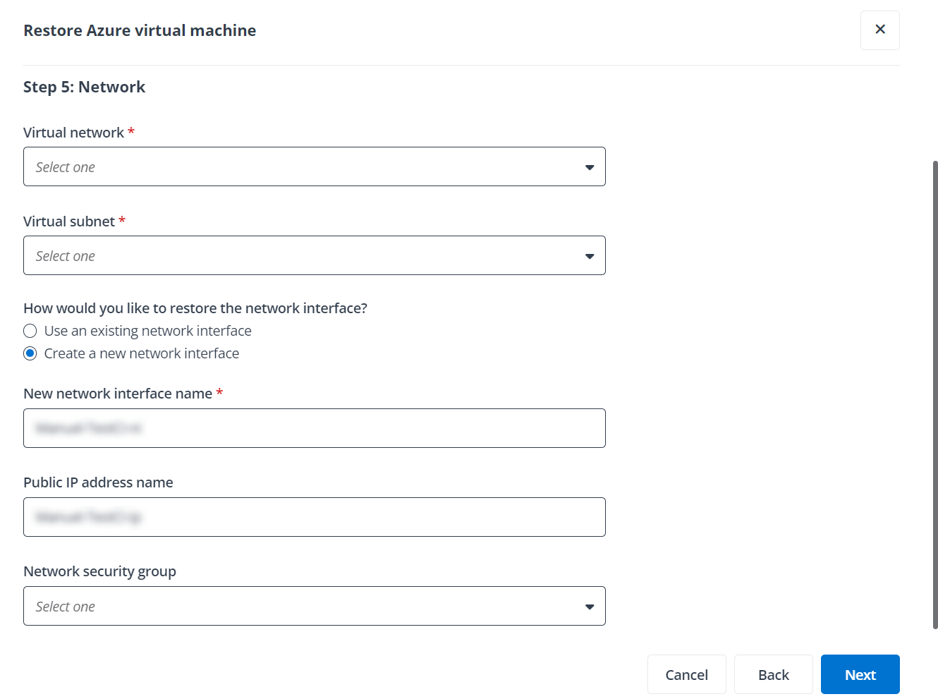Step 5: Network.