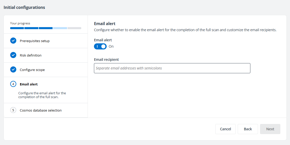 Email alert step.