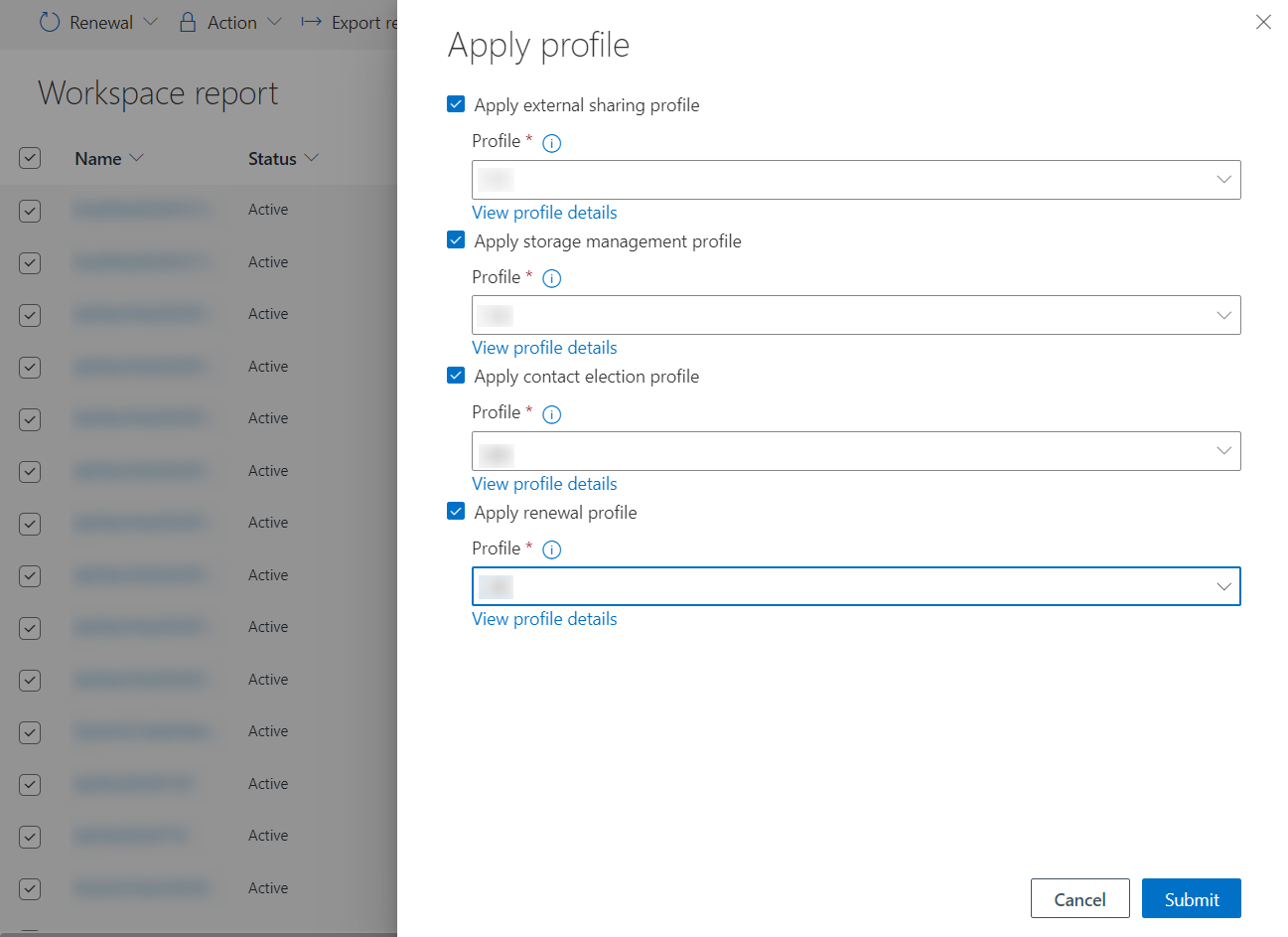 Apply profiles.