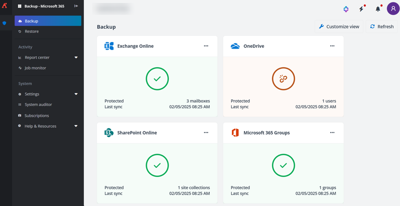 AvePoint Cloud Backup for Microsoft 365 with AvePoint Cloud Backup Express subscription only. AvePoint Cloud Backup for Microsoft 365 with AvePoint Cloud Backup Express subscription only.