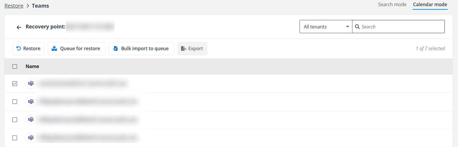 Add teams for batch restore. Add teams for batch restore.