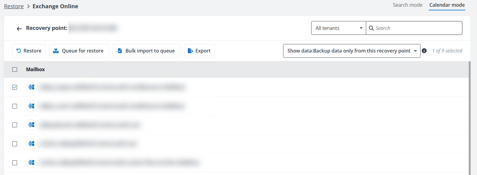 Add mailboxes for batch restore. Add mailboxes for batch restore.