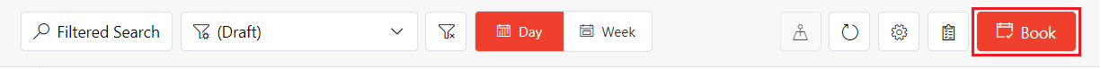 Start request with Book button. Start request with Book button.