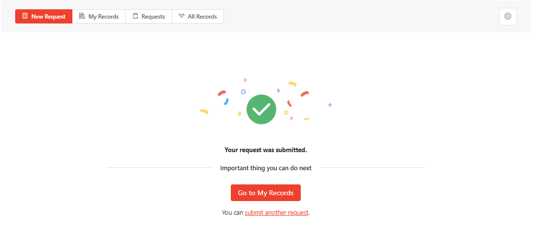 Your request was submitted. Your request was submitted.