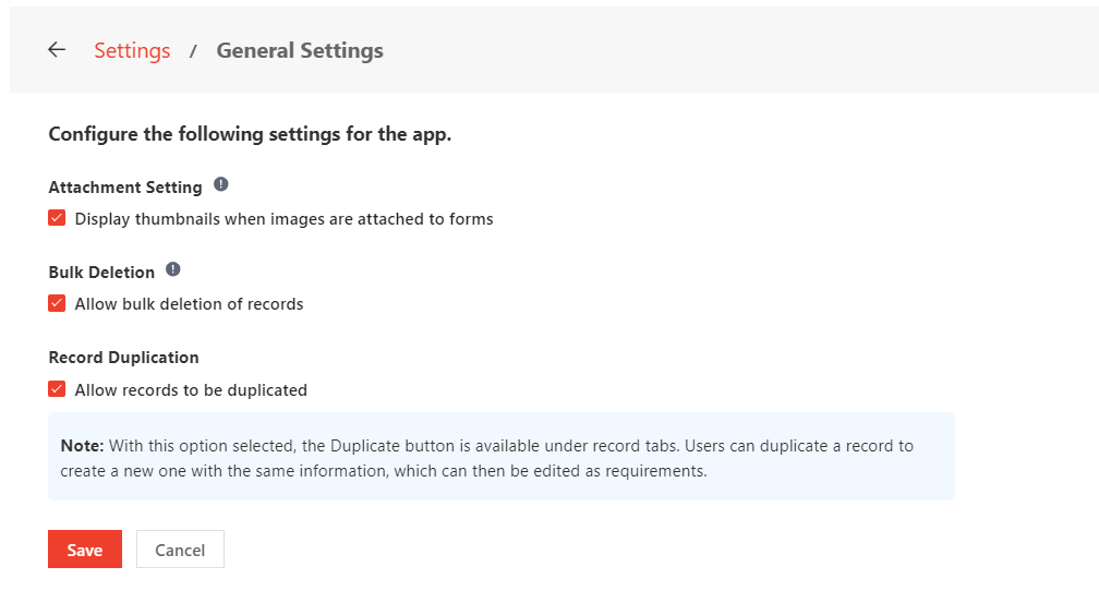 Configure general settings. Configure general settings.