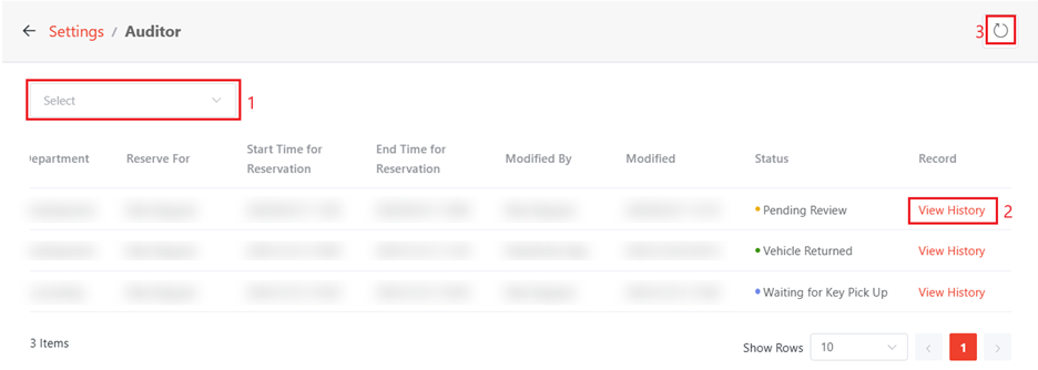 Available actions.