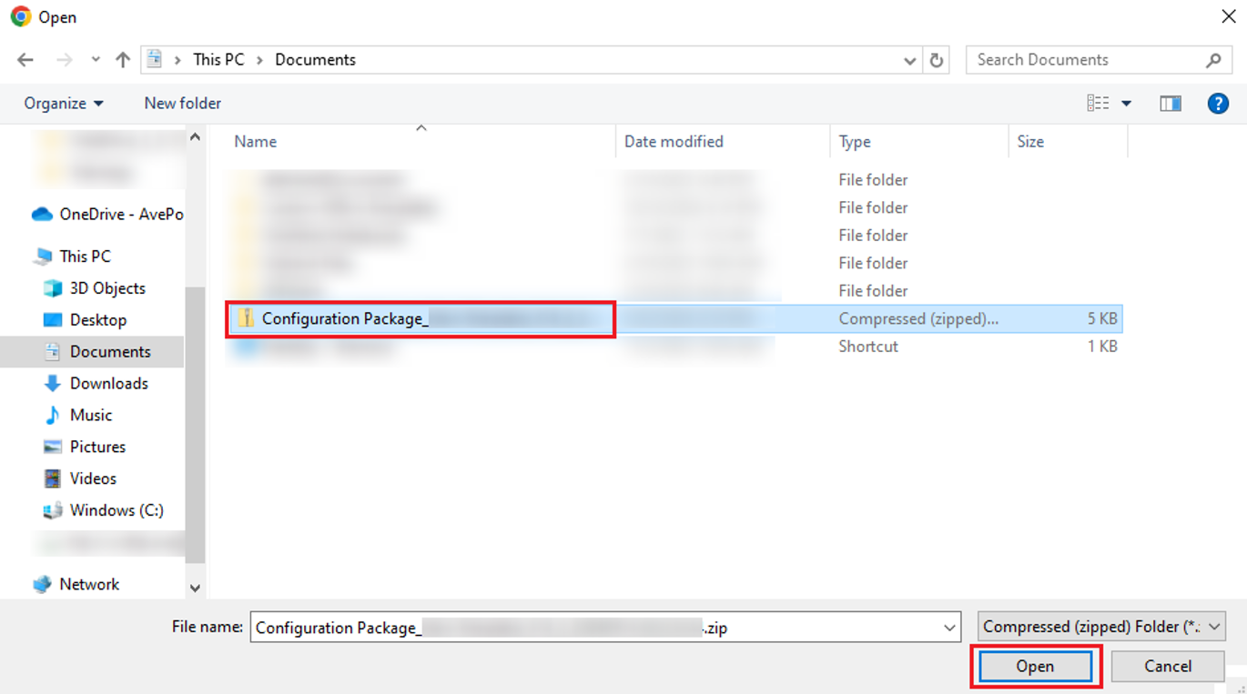 Select the file.