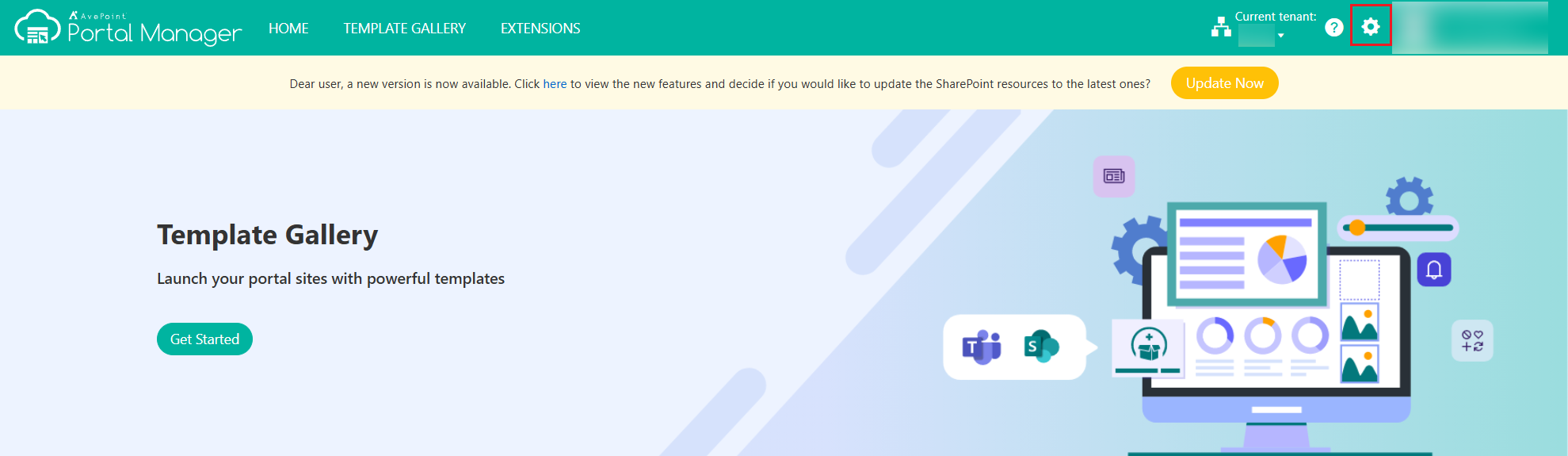 Button: Settings.