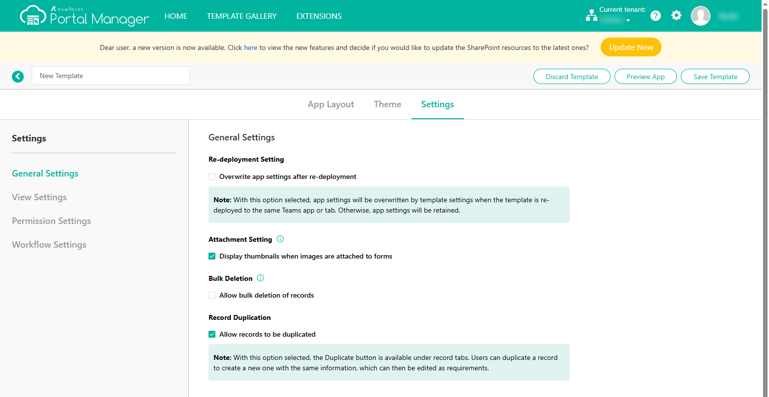 General Settings.