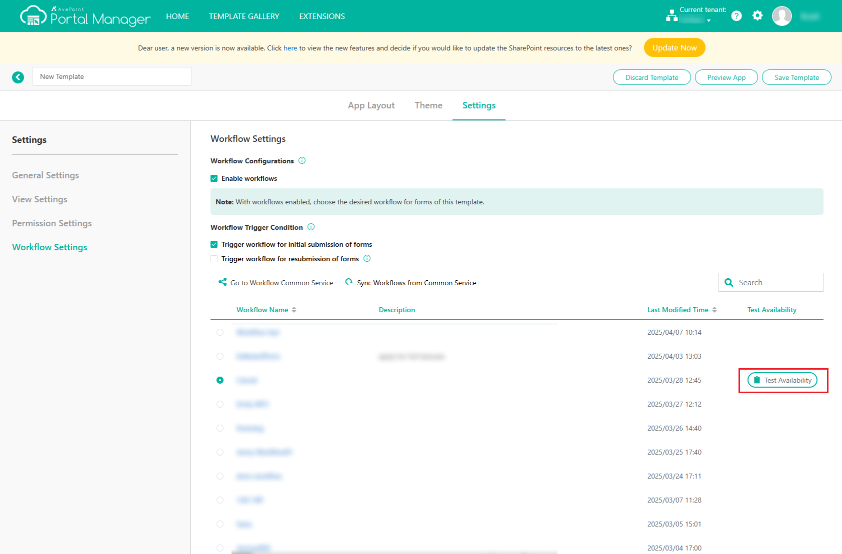 Test Availability.