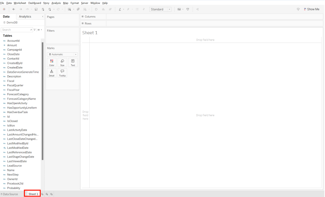 Open Sheet 1.