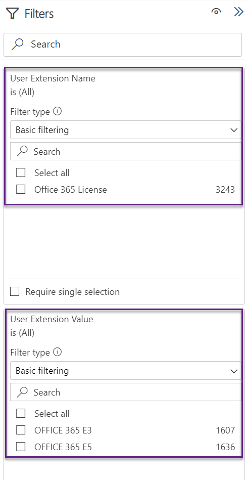 User Extension Attribute Filter