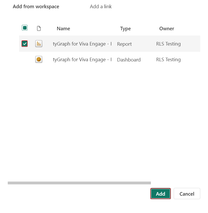 Add from workspace