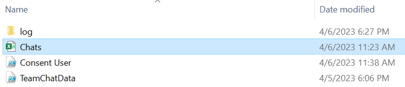Chats.csv ファイル Chats.csv ファイル