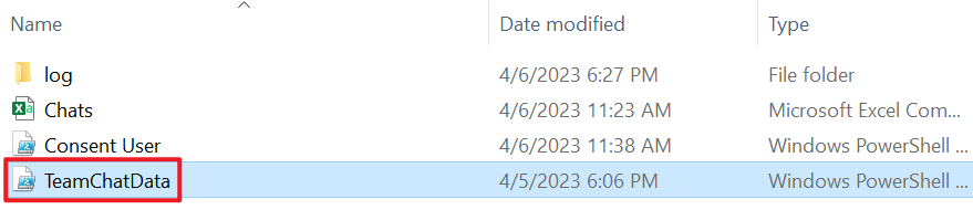 TeamChatData.ps1 ファイル TeamChatData.ps1 ファイル