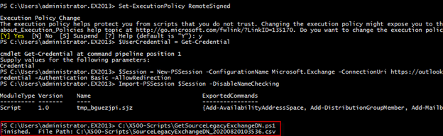 GetSourceLegacyExchangeDN.ps1 スクリプト GetSourceLegacyExchangeDN.ps1 スクリプト