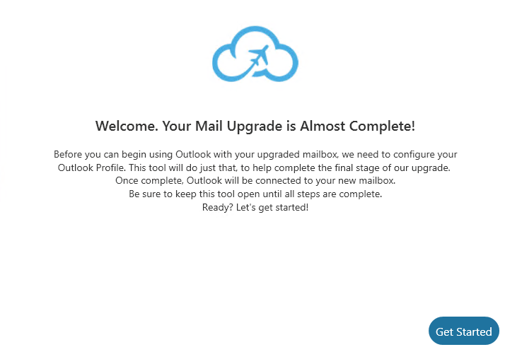 Outlook 構成ツールの開始ページ Outlook 構成ツールの開始ページ