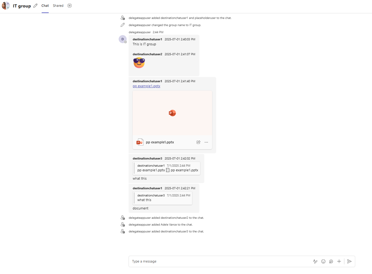 移行先 IT グループ チャット 移行先 IT グループ チャット