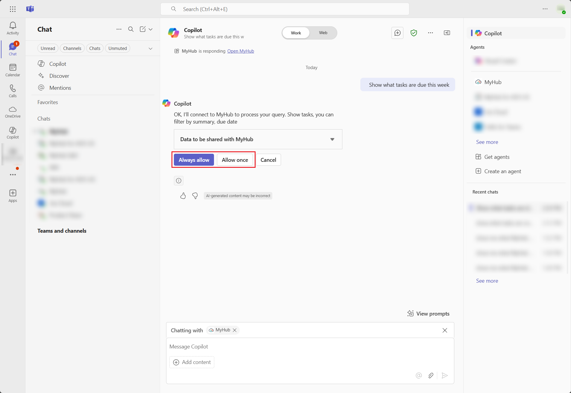 MyHub でのデータの共有を許可する MyHub でのデータの共有を許可する