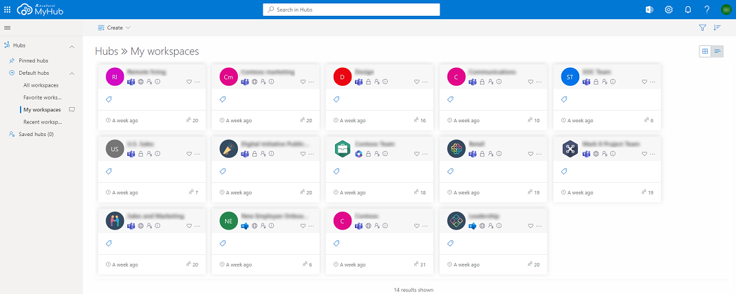 MyHub ポータル インターフェイス
