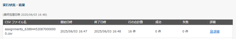 実行状況・結果